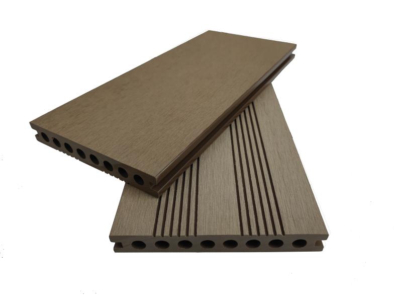 Traditional decking wpc hollow 8 round holes with flat surface 140x21mm color stability flooring outdoor using Featured Image