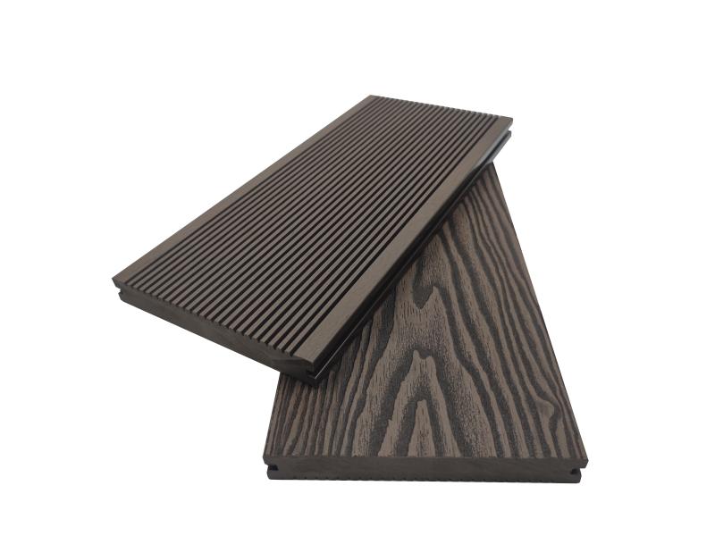 Decking in rilievo con venature del legno massiccio 132x19 mm ad alta densità per parco con patio esterno Immagine in evidenza