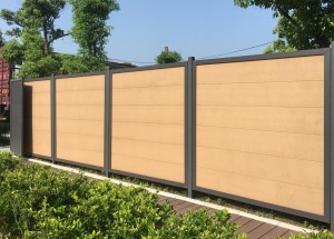 Traditional fencing wpc panel  hollow 9 square holes 293x20mm modern building high quality for outdoor garden