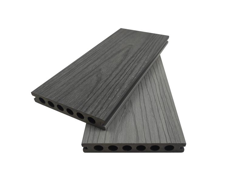 Co-extrusion decking hollow 6 round holes high quality board 137×22.5mm hot selling two colors floor Featured Image